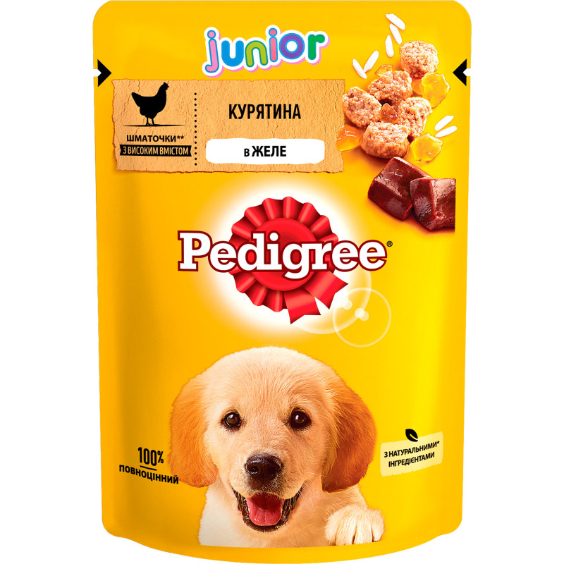 Pedigree Puppy Junior Паучі Для Собак Курка з Рисом у Желе 100 г
