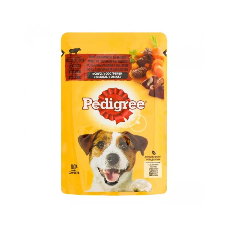 PEDIGREE Паучі для собак Яловичина, Ягня в соусі 100 г