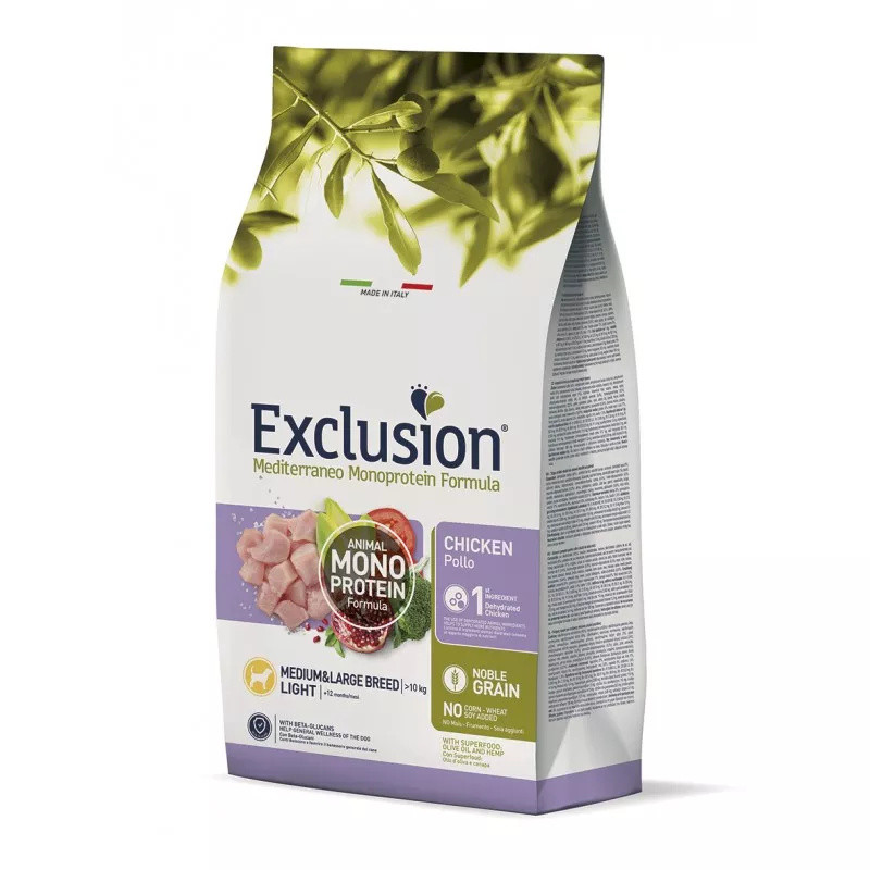 Light Chicken Medium&Large Breed 3 кг | Exclusion | Корм для собак з надмірною вагою середніх та великих порід з куркою