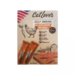Jelly Snacks Chiken and Carrot 8x10 г | CatLover | Ласощі  для котів, курка та морква в желе