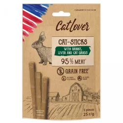 Cat-Sticks Rabbit Liver Grass 5 шт по 5 г | CatLover | для котів, палички з кроликом, печінкою та травою