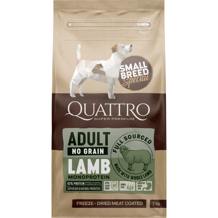 Adult Lamb Small Breed 7 кг | Quattro | корм для дорослих собак дрібних порід з ягням