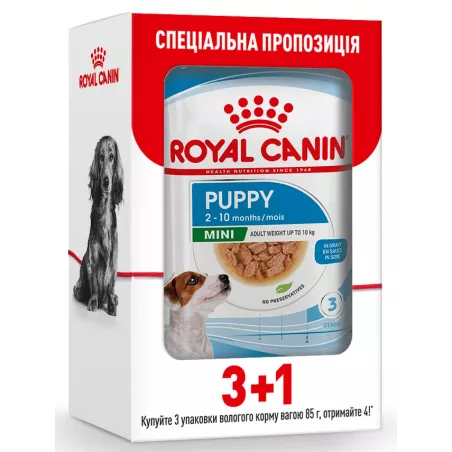 3+1 Royal Canin Mini Puppy  0.085 кг| Консервований корм для цуценят малих порід