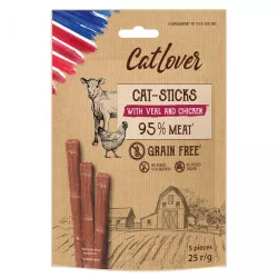 Cat-Sticks Veal Chicken 5 шт по 5 г | CatLover | для котів, палички з телятиною та куркою