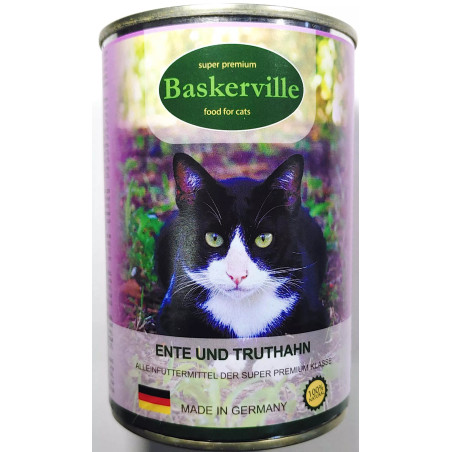 Baskerville Вологий корм для котів Качка та індик 400 г