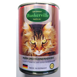Baskerville Консерви для котів М'ясо курки та сердечка 400 г