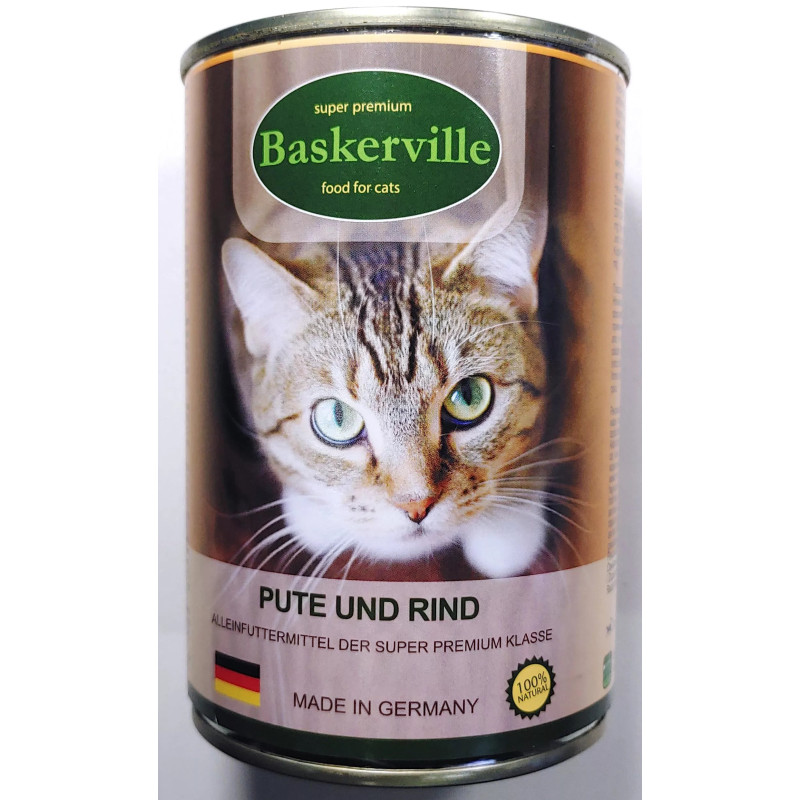 Baskerville Вологий корм для котів Індичка та яловичина 400 г