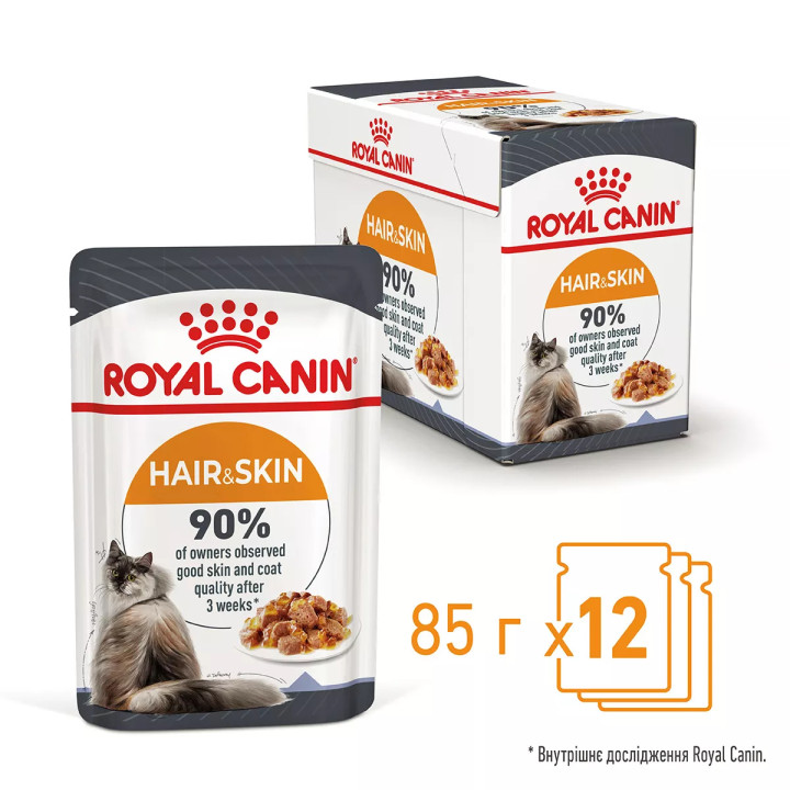 Купити вологий корм для котів Royal Canin Intense Beauty Jelly - підтримайте красу шерсті та здоров’я свого улюбленця!