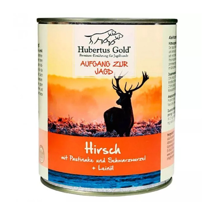 Оленина з пастернаком, чорним коренем і лляною олією для собак Hubertus Gold Hirsch mit Pastinake 800 г
