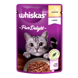 Вологий корм для котів Whiskas Pure Delight курка в желе 85 г