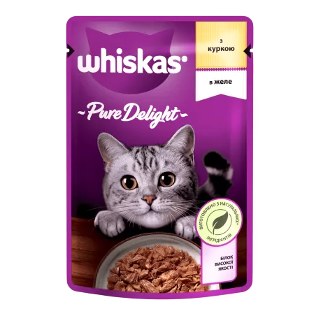 Вологий корм для котів Whiskas Pure Delight курка в желе 85 г