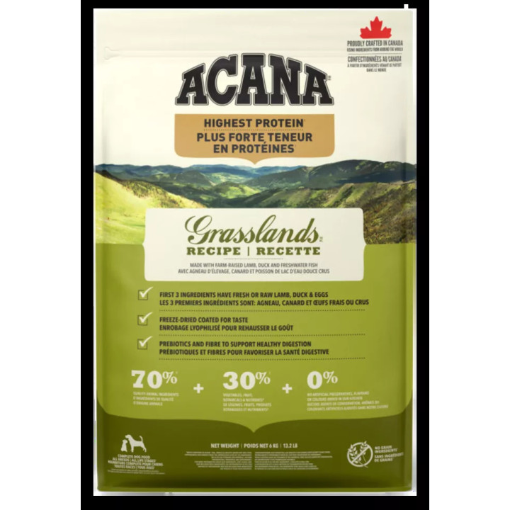 Купити Корм ACANA Grasslands - Високобілкове Харчування для Собак