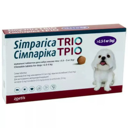 Simparica Trio для собак 2.5 - 5 кг: Купуйте надійний захист свого улюбленця