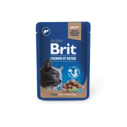 Корм вологий Brit Premium пауч печінка для стерилізованих котів 100г aрт.111832/548453