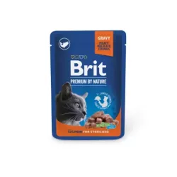 Корм вологий Brit Premium пауч лосось для стерилізованих котів 100г aрт.111833/548460