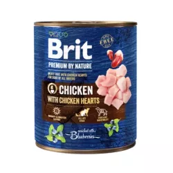 Корм Brit Premium консервований для собак Бріт Преміум Бай Нейчер з куркою та курячими сердечками 800г арт.100407/538546