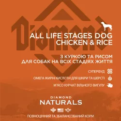 Diamond Naturals All Life Stages Dog Chicken&Rice 15 кг | Сухий корм для собак всіх порід