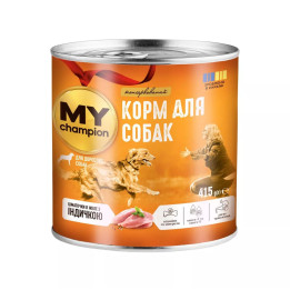 My Champion консерви для дорослих собак шматочки в желе з індичкою 415г