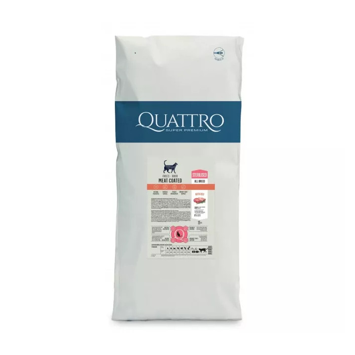 Quattro Super Premium Sterilised з яловичиною 15 кг | Корм для стерилізованих кішок