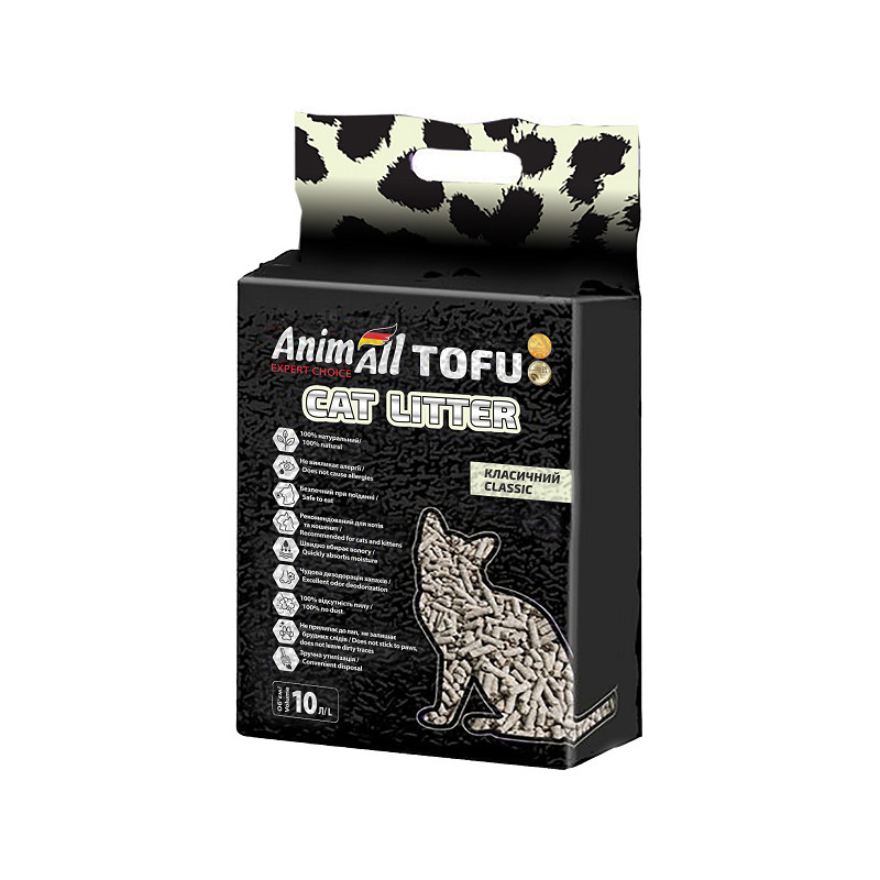 AnimAll Tofu Classic Соєвий Наповнювач Для Котячих Туалетів 10 Л