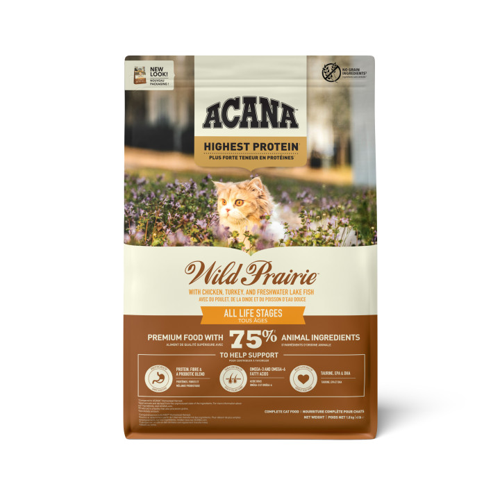 Acana Wild Prairie Cat Для Котів Всіх Порід Та Всіх Стадій Життя З Курчам Та Індичкою 1,8 кг