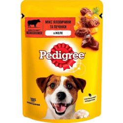 Pedigree паучі для дорослих собак Яловичина та печінка в желе 100 г