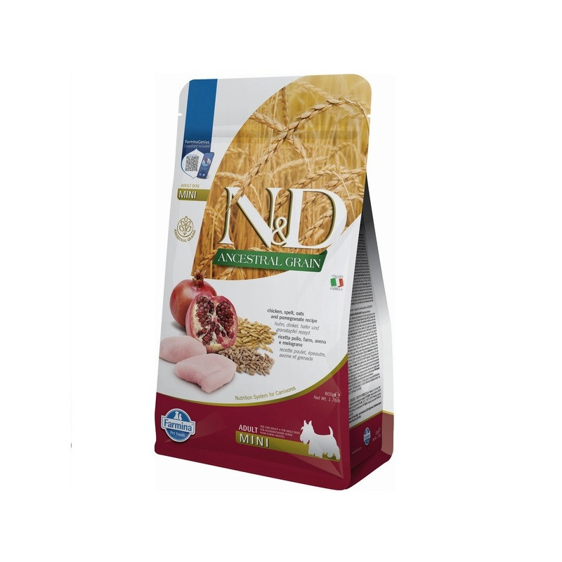 Низькозерновий сухий корм Farmina N&D, для собак дрібних порід, курка з гранатом, 800 г