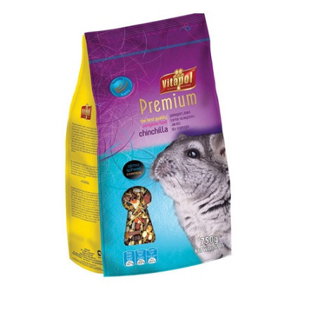 Корм Vitapol Premium Повнораціонний, преміум, для шиншил, м'яка упаковка, 750 г