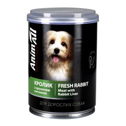 АнімАлл Вологий корм для собак Кролик з кролячею печінкою, 375 г.