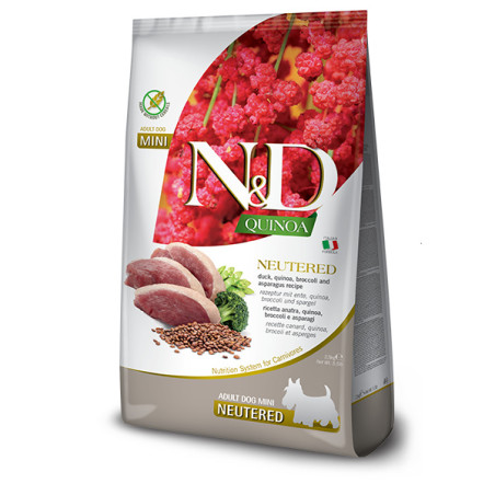 Сухий корм Farmina N&D Quinoa Duck, Brocooli & Asparagus Neutered для дорослих стерил. собак дрібних порід, качка, кіноа, брокол