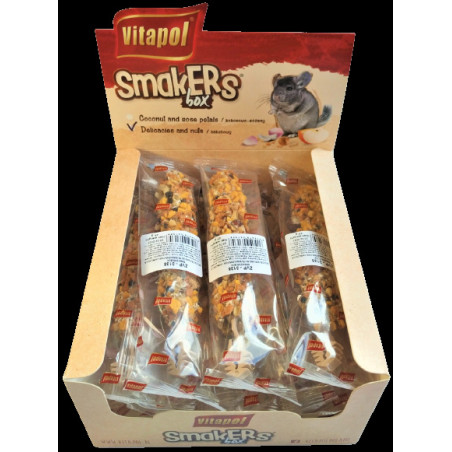 Колба Vitapol Smakers Box для шиншил, зі смаком фруктів і горіха, упаковка 12 шт