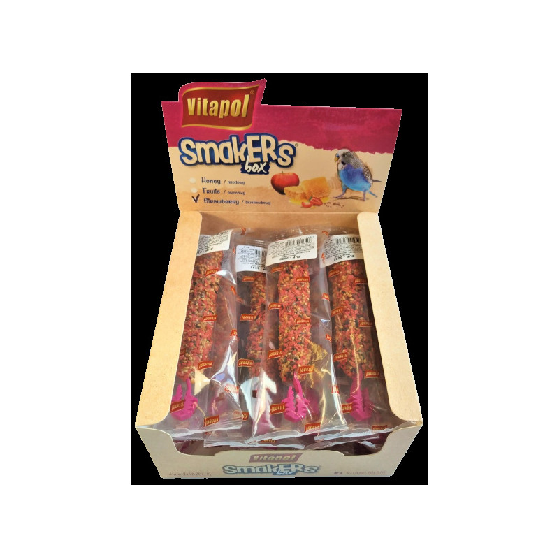 Колба Vitapol Smakers Box для папугай, зі смаком полуниці, упаковка 12 шт