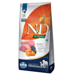 Беззерновий сухий корм Farmina N&D, для собак середніх і великих порід, ягня з гарбузом і чорницею, 12 кг