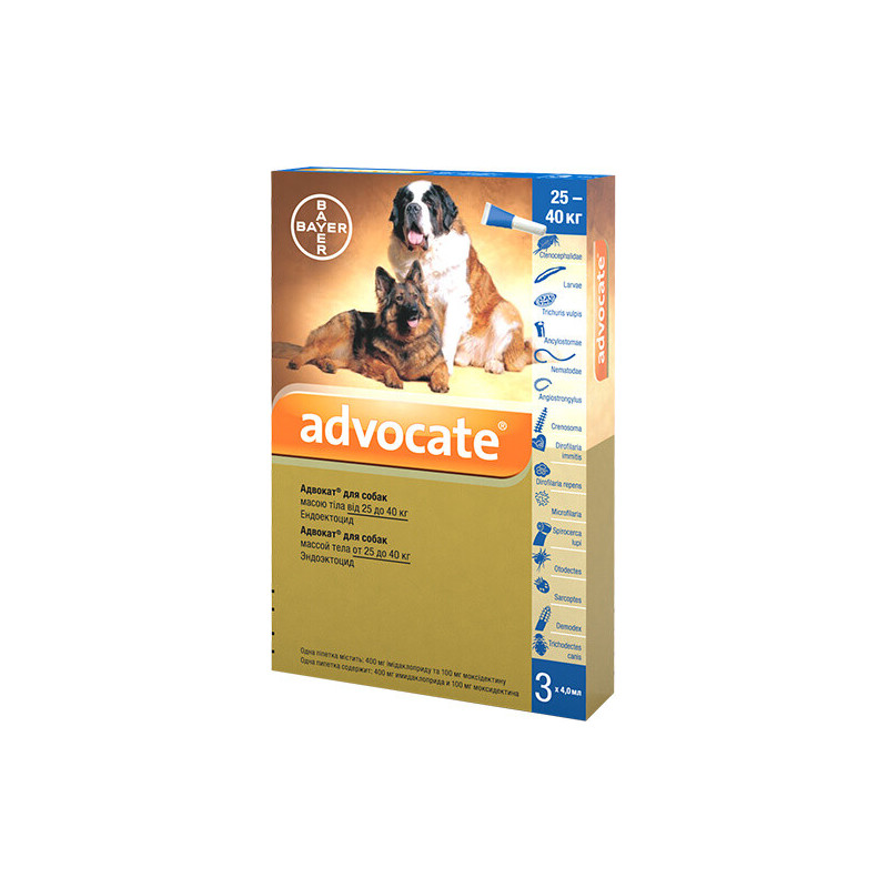 Краплі проти паразитів Bayer Advocate для собак понад 25 кг