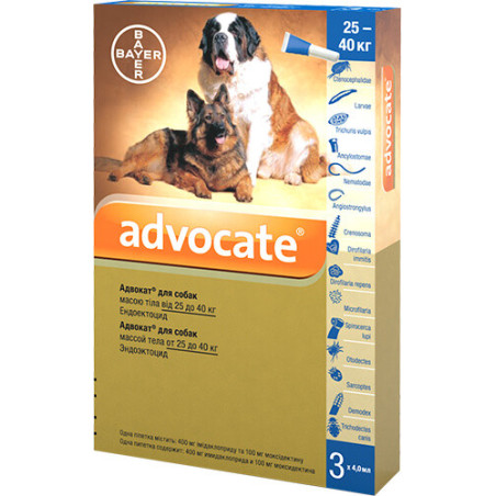 Краплі проти паразитів Bayer Advocate для собак понад 25 кг