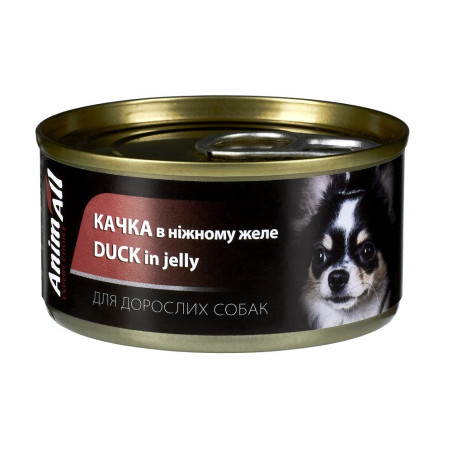 АнімАлл Вологий корм для собак Качка у ніжному желе, 85 г.