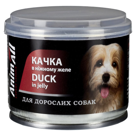АнімАлл Вологий корм для собак Качка у ніжному желе, 195 г.