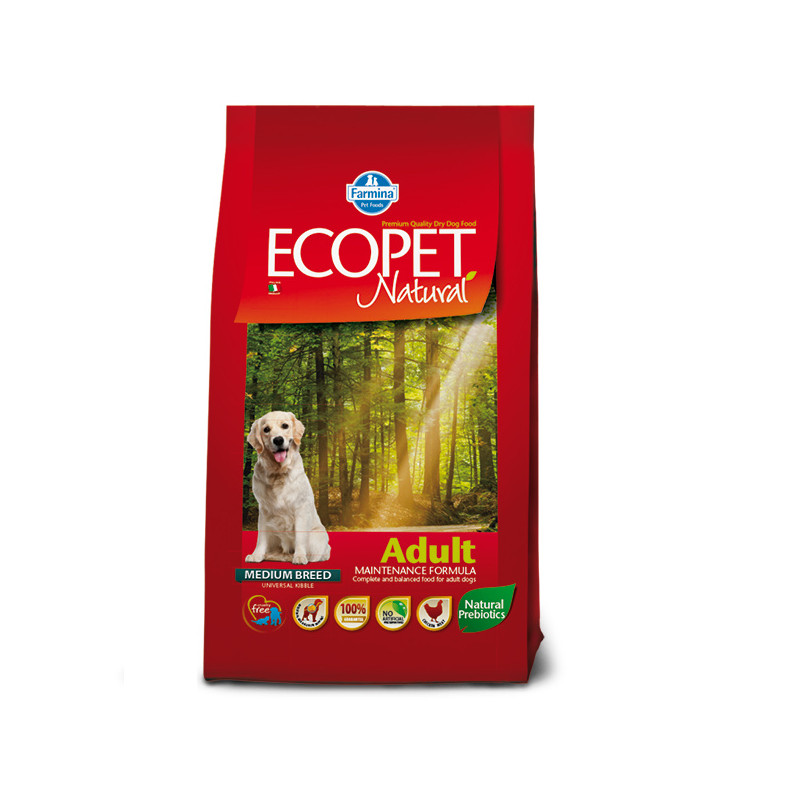 Сухий корм Farmina ECOPET NATURAL Adult Medium для дорослих собак середніх порід, з куркою, 12 кг