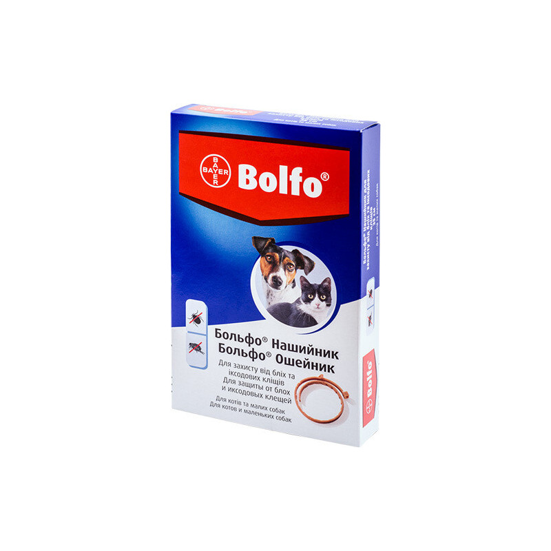 Нашийник Bayer Bolfo проти бліх та кліщів для котів і собак, 35 см