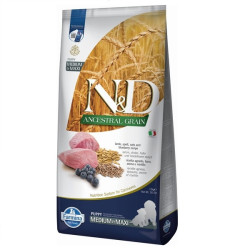 Низькозерновий сухий корм Farmina N&D, для цуценят середніх і великих порід, ягня з чорницею, 12 кг
