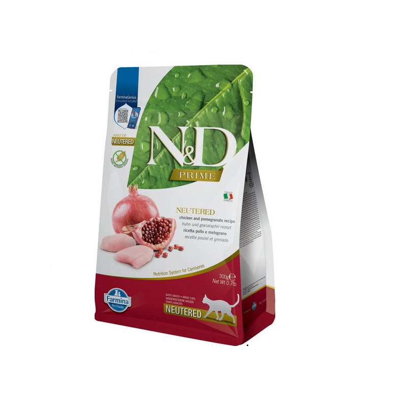 Беззерновий сухий корм Farmina N&D, для стерилізованих дорослих котів, курка з гранатом, 300 г