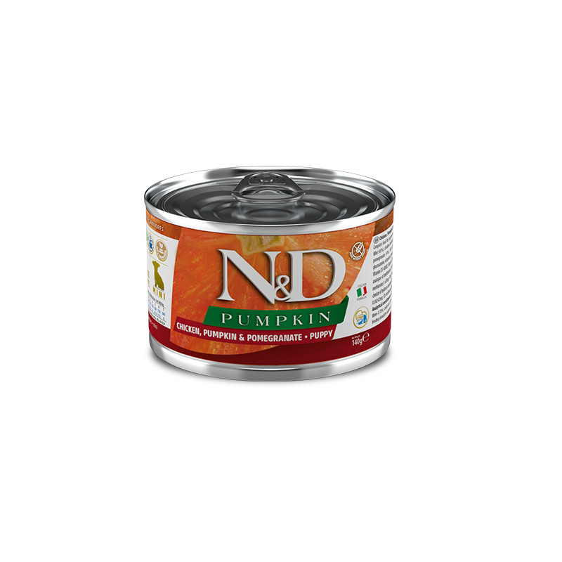 Вологий корм Farmina N&D Grain Pumpkin Chicken Puppy Mini для цуценят дрібних порід, гарбуз/курка/гранат, 140 г