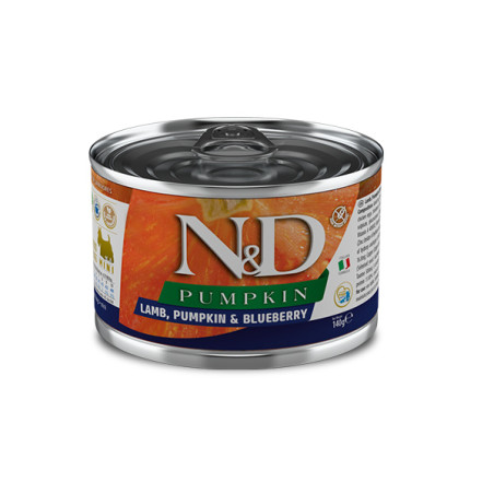 Вологий корм Farmina N&D Grain Pumpkin Lamb Adult Mini для собак дрібних порід, гарбуз/ягня/чорниця, 140 г