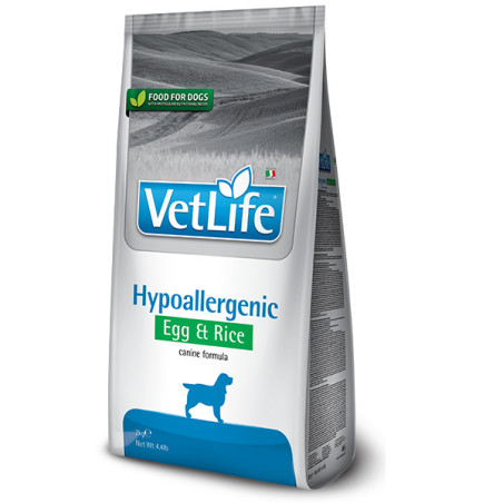 Сухий лікувальний корм для собак Farmina Vet Life Hypoallergenic Egg & Rice дієт. харчування, при харчовій алергії, 2 кг