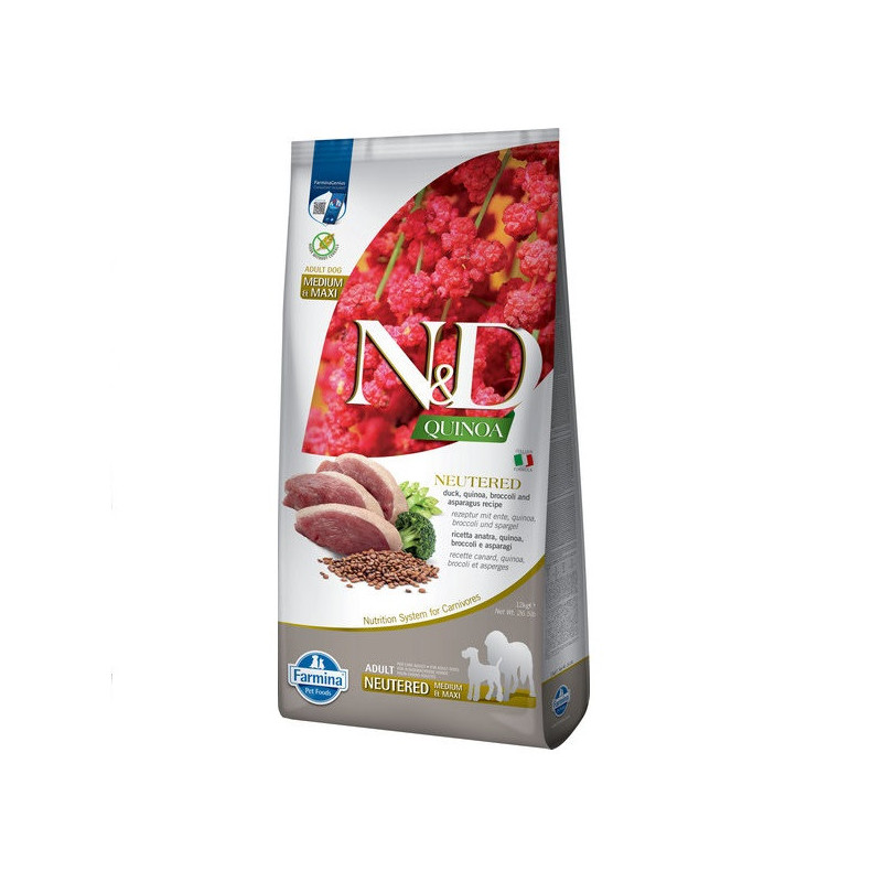 Сухий корм Farmina N&D Quinoa Duck,Brocooli&Asparagus Neutered для дорослих стерил.собак середніх та великих порід,качка,кіноа,б