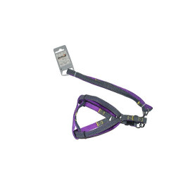 Набір шлея та повідець AnimAll Denim, фіолетовий, 1.5×120 см/1.5×36-46 см