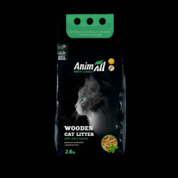 Деревний наповнювач AnimAll з ароматом м'яти, для котів, 2,8 кг