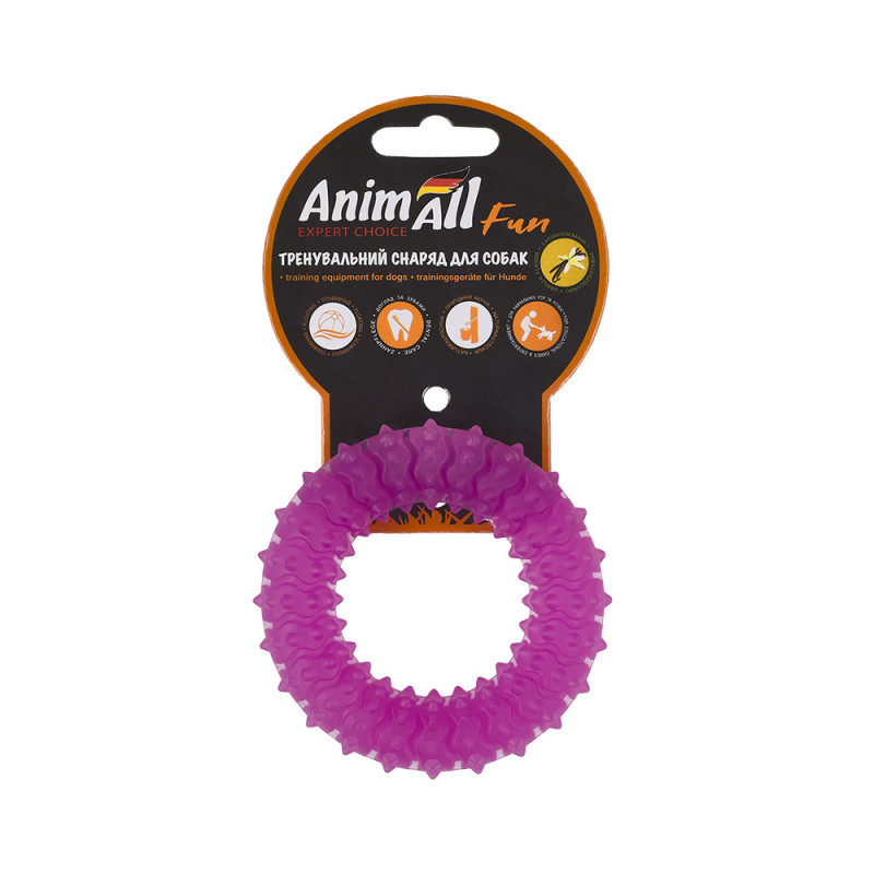 Іграшка AnimAll Fun кільце з шипами, фіолетове, 9 см
