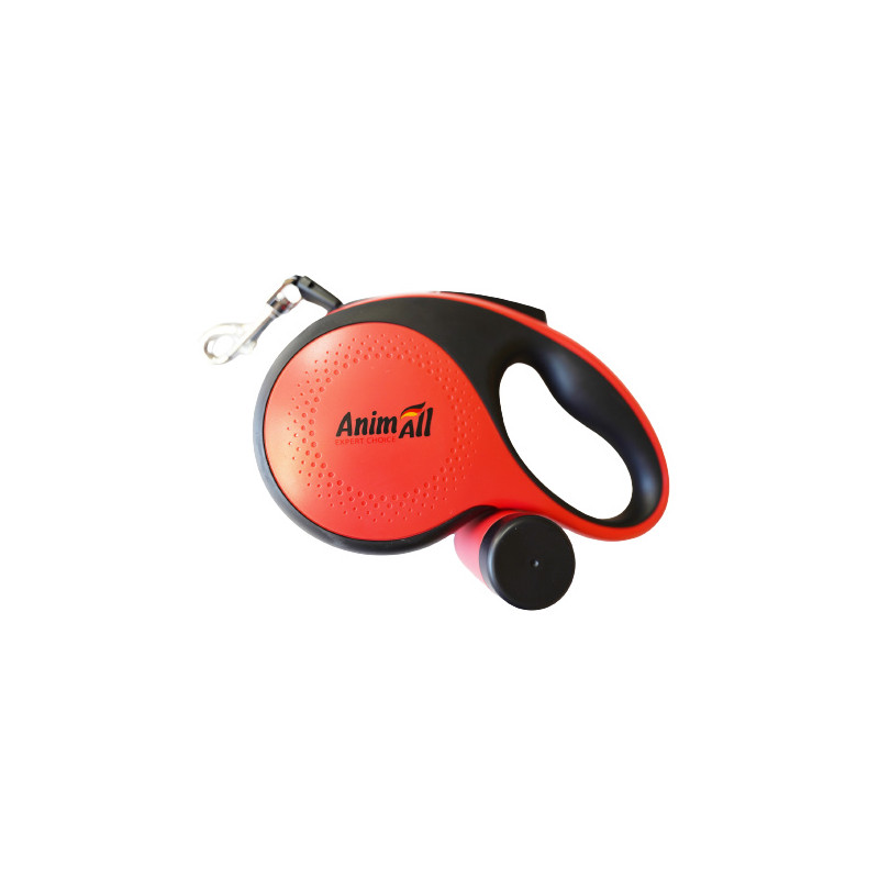 TM AnimAll Рулетка-повідець з диспенсером S до 15 кг/3 метрів, червона