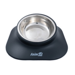 ТМ AnimAll Миска металева на підставці, чорна 420 мл